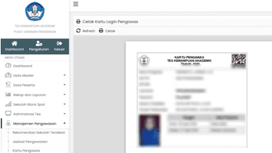 Cara Cetak Kartu Pengawas TKA dan Isi Laporan di Portal TKA Terbaru 2026