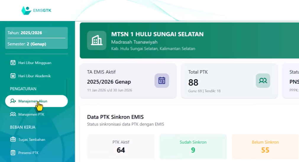 Cara Login dan Sinkronisasi Data PTK di EMIS GTK Dev Kemenag Terbaru