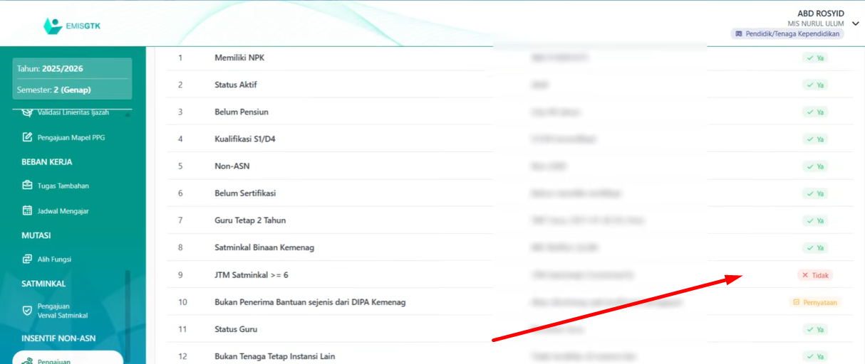 Cara Mengatasi JTM Tidak Terbaca di Pengajuan Tunjangan Insentif Emis GTK Dev 2026