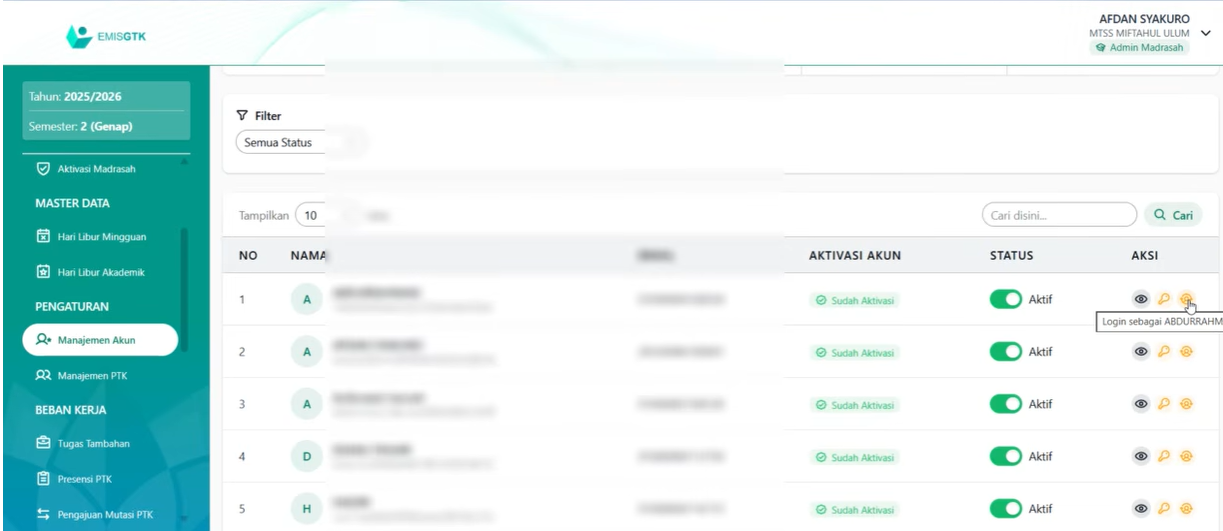 Fitur Baru EMIS GTK! Cara Login ke Akun Guru dan Tendik Lewat Akun Madrasah, Praktis Tanpa Bolak-Balik Logout