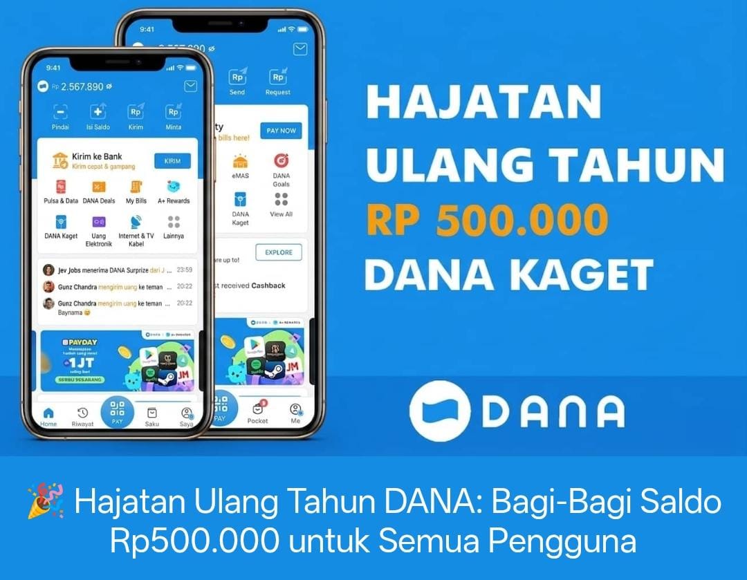 Hajatan Ulang Tahun DANA Bagi Saldo Rp500.000 Apakah Penipuan?