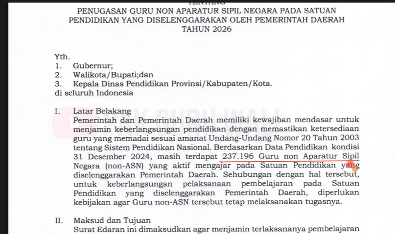 Penugasan Guru Non ASN Sampai 31 Desember 2026, Apakah Benar Akan Diberhentikan?